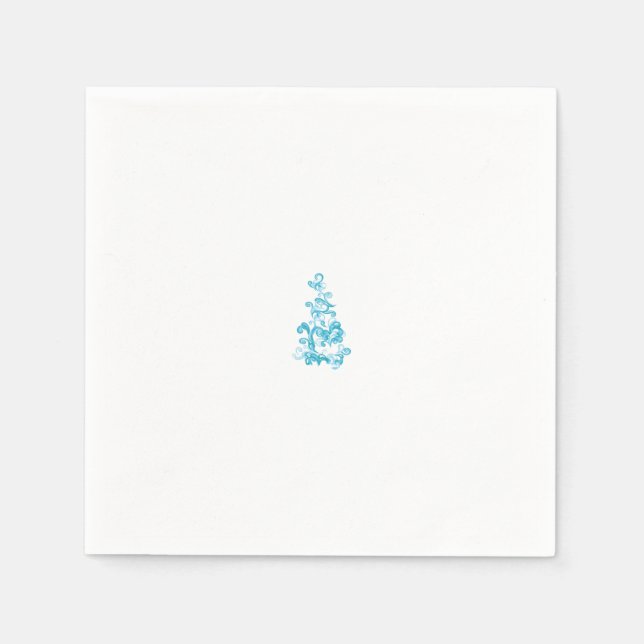 Ball Blue, Medium Turquoise decorative design Napkins (Front)