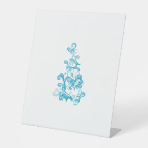 Ball Blue, Medium Turquoise decorative design Pedestal Sign