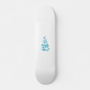Ball Blue, Medium Turquoise decorative design Skateboard