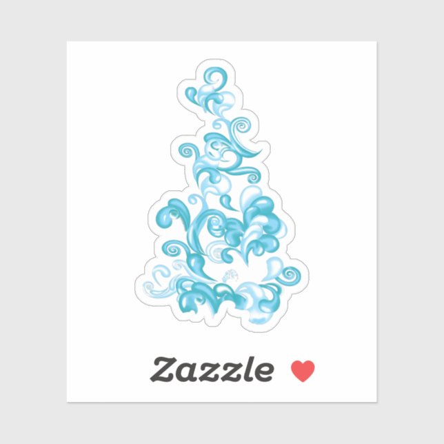 Ball Blue, Medium Turquoise decorative design Sticker (Sheet)