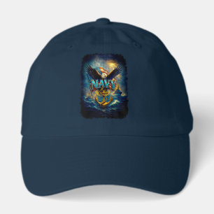 Ball Cap with "NAVY" graphic, eagle & ships