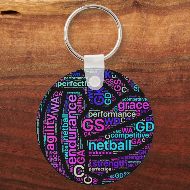 Ball Design Inspirational Netball Keychain Zazzle