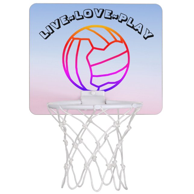 Ball Design Live Love Play Netball Mini Basketball Hoop (Front)