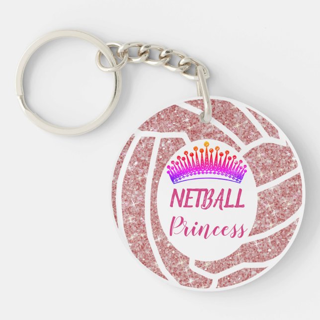 Ball Design Netball Princess Keychain (Front)