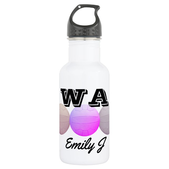 Ball Design Personalised Netball Water Bottle (Front)