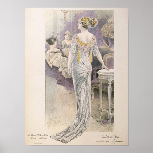 Ball gown, from 'Les Grandes Modes de Paris' Poster (Front)