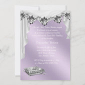 Ball Gown Lavender Purple Rose Quinceanera Invitation (Back)