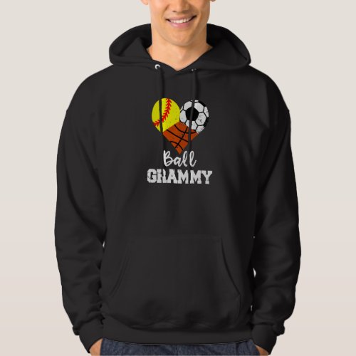 Ball Grammy Heart  Softball Soccer Basketball Gram Hoodie