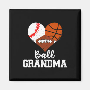 Ball Grandma Fun Baseball Basketball Football Magnet
