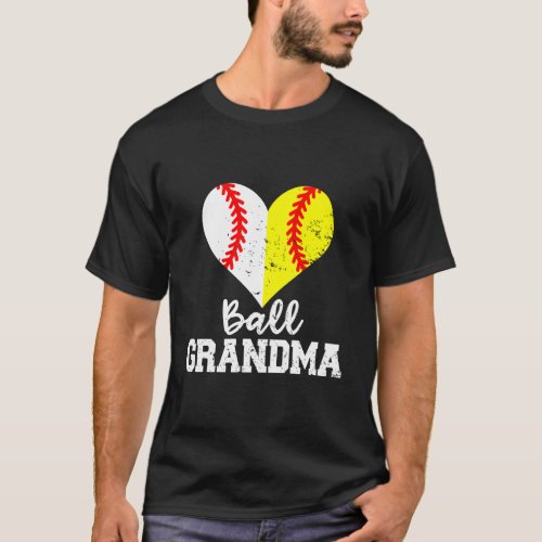 Ball Grandma Funny Baseball Softball Grandma T_Shirt
