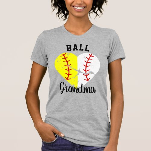 Ball Grandma Nana Meemaw SoftballBaseball Tshirt