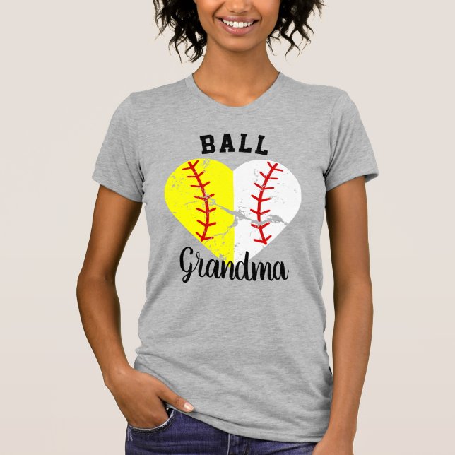 Ball Grandma Nana Meemaw Softball/Baseball Tshirt (Front)