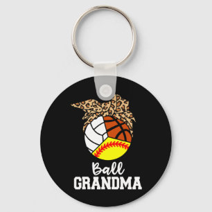Ball Grandma Softball Volleyball Basketball Leopar Keychain