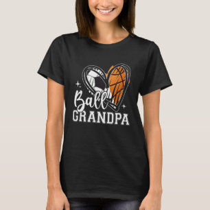 Ball Grandpa Soccer Basketball Heart Father s Day T-Shirt