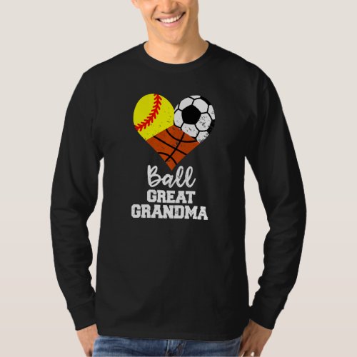 Ball Great Grandma Heart Softball Soccer Basketbal T_Shirt