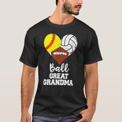 Ball Great Grandma Heart  Softball Volleyball Foot T_Shirt