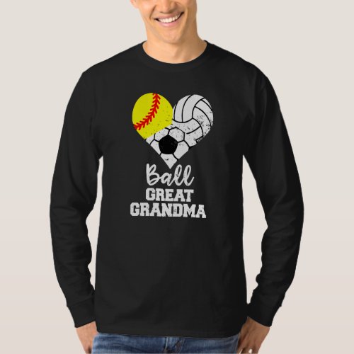 Ball Great Grandma Heart Softball Volleyball Socce T_Shirt