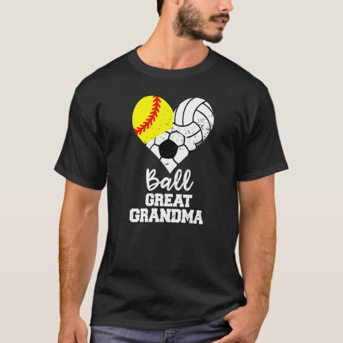 Ball Great Grandma Heart Softball Volleyball Socce T_Shirt