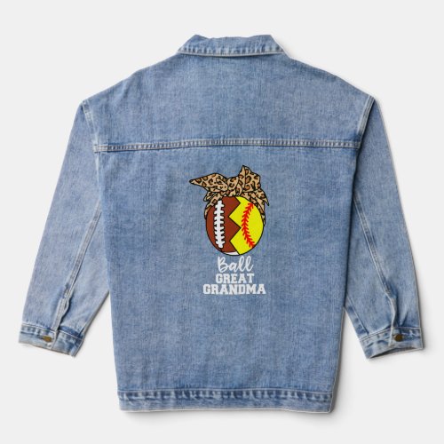 Ball Great Grandma  Soccer Softball Grandma  Denim Jacket