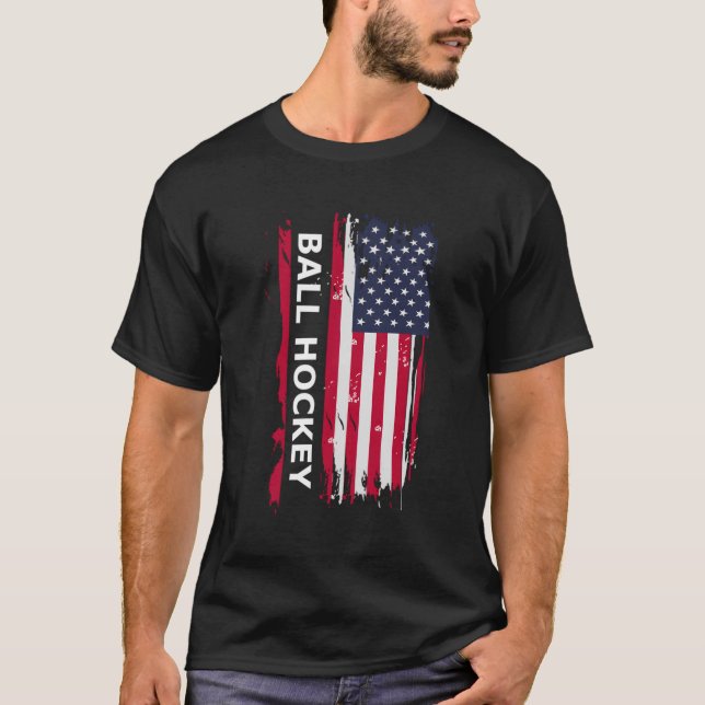 Ball Hockey Usa Patriotic Players T-Shirt (Front)