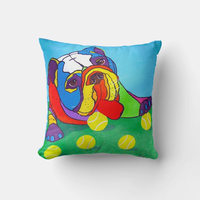 Ball Hog Throw Pillow (Front)