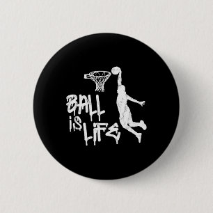 Ball Is Life Basketball Point Guard Team Gifts Men Button