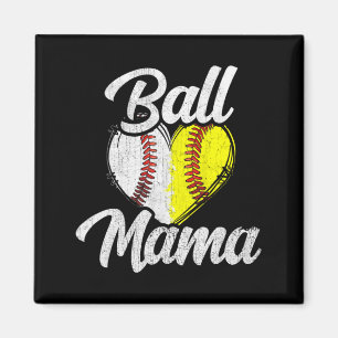 Ball Mama Baseball Softball Team Sports T Shirt Magnet