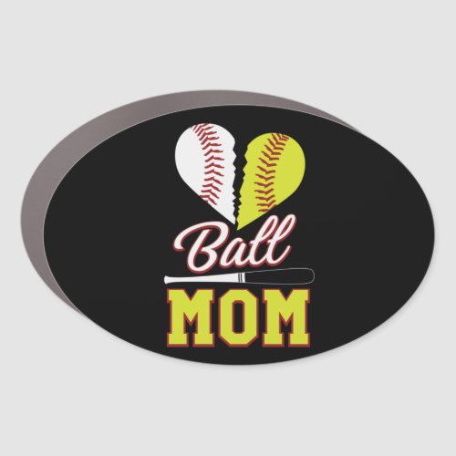 Ball Mom Baseball Softball Mom Car Magnet