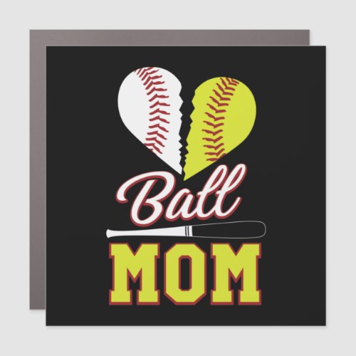 Ball Mom Baseball Softball Mom Car Magnet