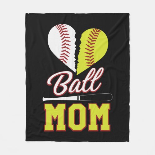 Ball Mom Baseball Softball Mom Fleece Blanket