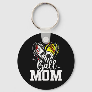 Ball Mom Baseball Softball Soccer Mom Keychain