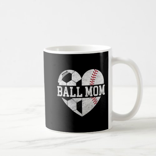 Ball Mom  Heart Fun Baseball Soccer Mom  Coffee Mug