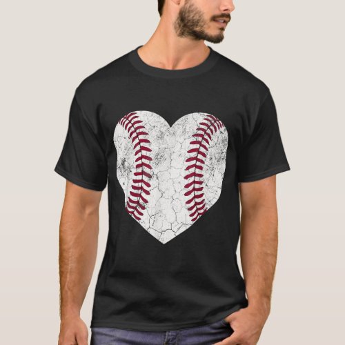 Ball Mom Heart Softball Lover Baseball Player Moth T_Shirt