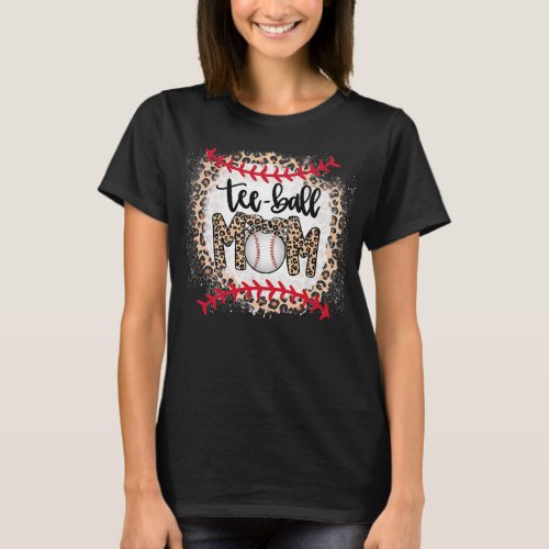 Ball Mom Mothers Day Tee Teeball Mom Leopard