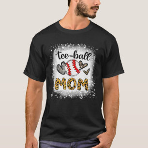 Ball Mom Mother's Day Tee Teeball Mom Leopard Funn