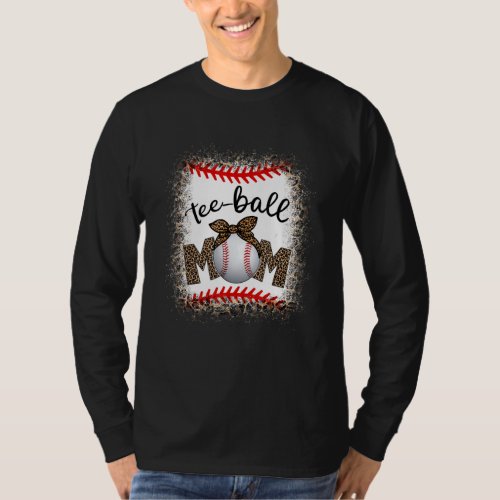 Ball Mom Mothers Day Teeball Mom Leopard  4 T_Shirt