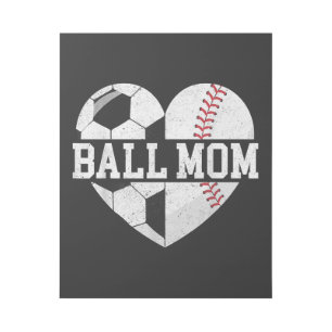 Ball Mom Shirt Heart Funny Baseball Soccer Mom Gallery Wrap