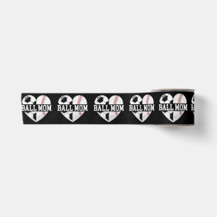 Ball Mom Shirt Heart Funny Baseball Soccer Mom Satin Ribbon