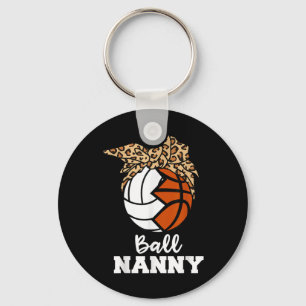 Ball Nanny Funny Volleyball Basketball Nanny Keychain