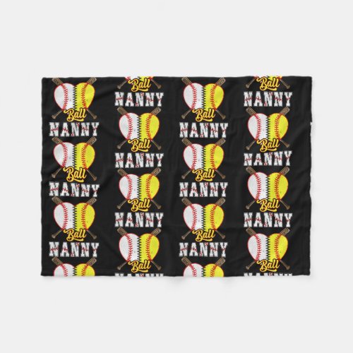 Ball Nanny Softball Baseball Lovers Funny Fleece Blanket