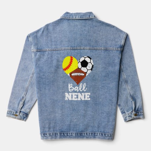 Ball Nene Heart  Softball Soccer Football Nene 1  Denim Jacket