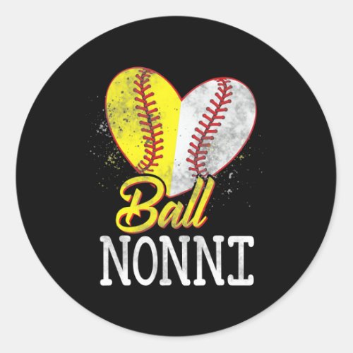 Ball Nonni Softball Baseball Player  Classic Round Sticker