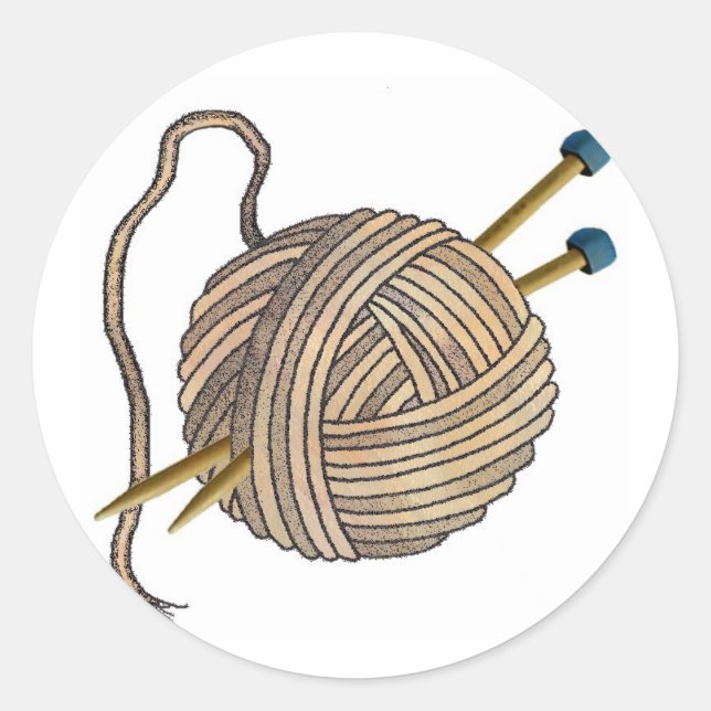 Ball of Knitting Wool Sticker (Front)