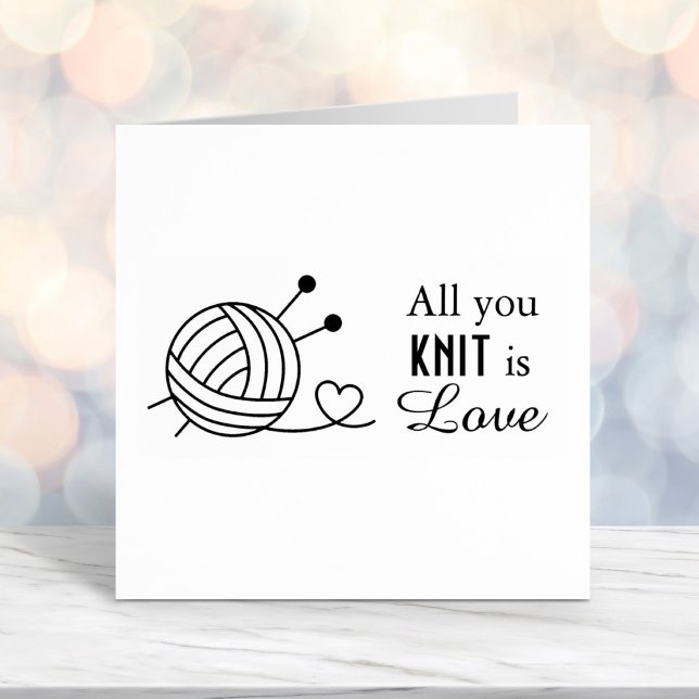 Ball of Knitting Yarn Craft - All You Knit is Love Self-inking Stamp (Creator Uploaded)