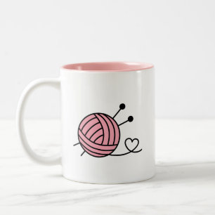 Ball of Knitting Yarn Craft - All You Knit is Love Two-Tone Coffee Mug