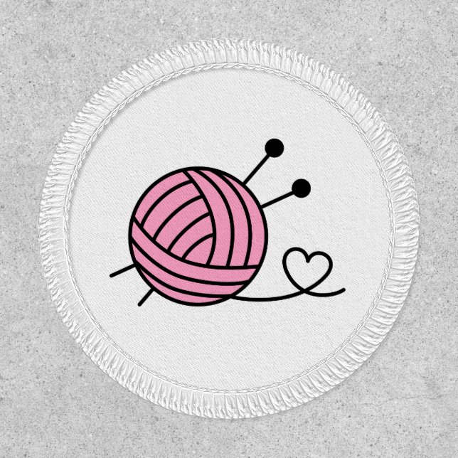 Ball of Knitting Yarn Craft - Custom Color Patch (Front)