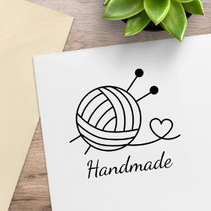 Ball of Knitting Yarn Craft Handmade Rubber Stamp