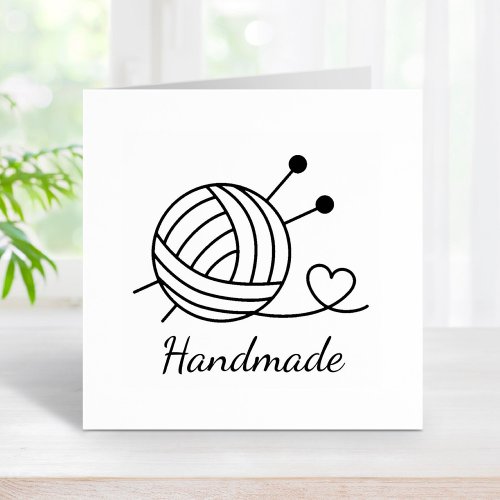 Ball of Knitting Yarn Craft Handmade Rubber Stamp