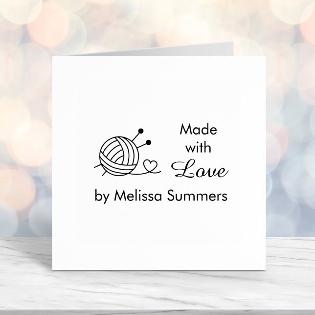 Ball of Knitting Yarn Craft Made with Love 3 Self-inking Stamp (Creator Uploaded)