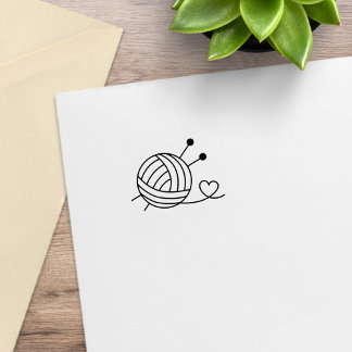 Ball of Knitting Yarn Loyalty Get One Free 1x1 Rubber Stamp